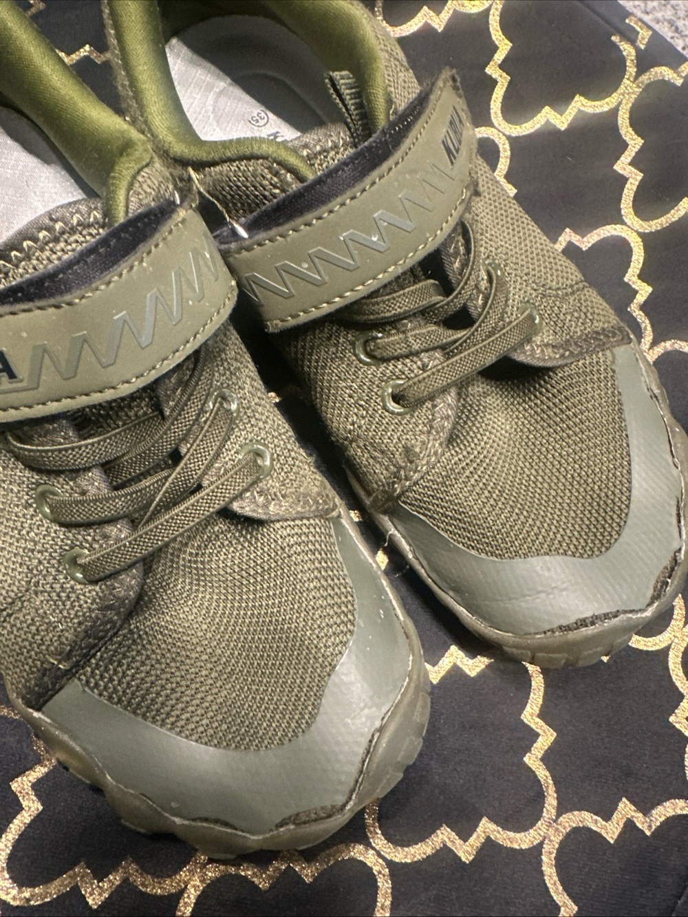 Kids Olive Green Athletic Sneakers